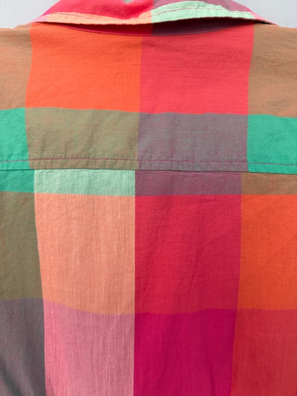 Gap Multicolor Plaid Button Down Shirt Size Small Lightweight Boyfriend Fit - Picture 7 of 9